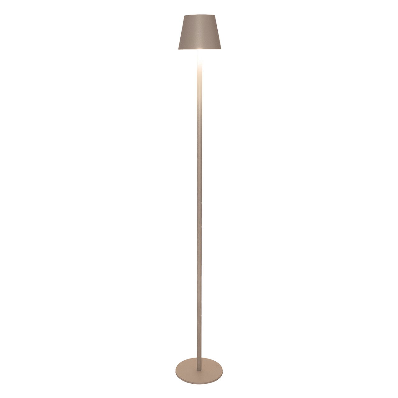 LED Stehlampe (LP44 Warmweiß, Dimmbar, inkl. 200cm USB Zuleitung) aus Metall, Matt-Sand (H) 1,2M Lampe, Lampenschirm