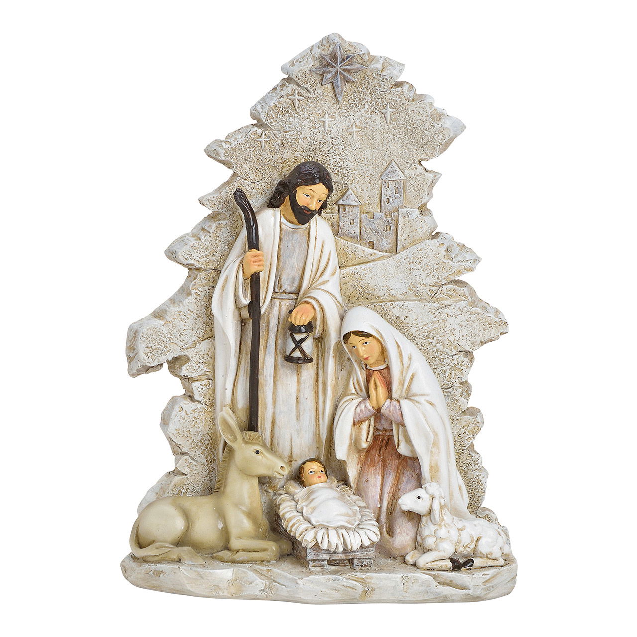 Nativity scene made of poly white (w / h / d) 17x23x7cm