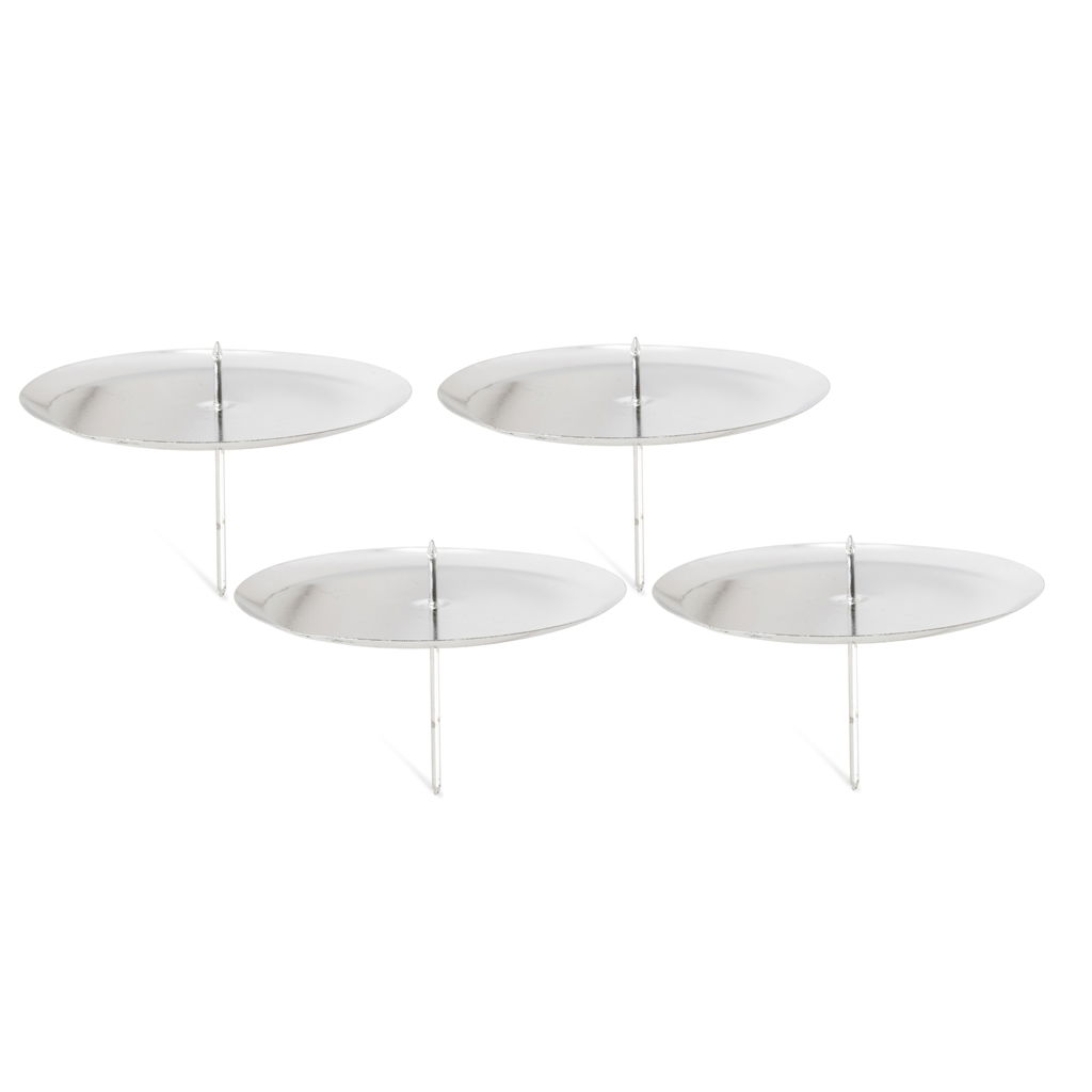 Adventsstecker Metall, Ø 100 mm, 4 Stck./ Btl, silber