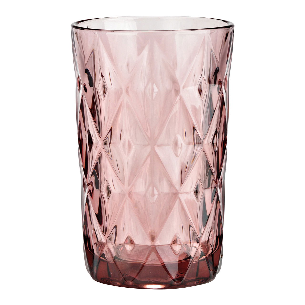 Glass drinking glass pink / rose (W/H/D) 8x13x8cm