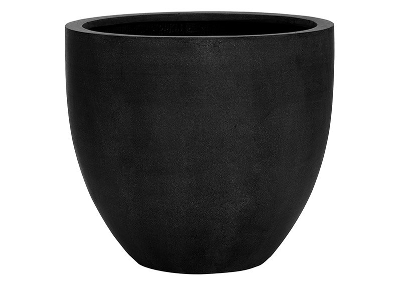 Fiberstone flower pot black (W/H/D) 50x44x50cm