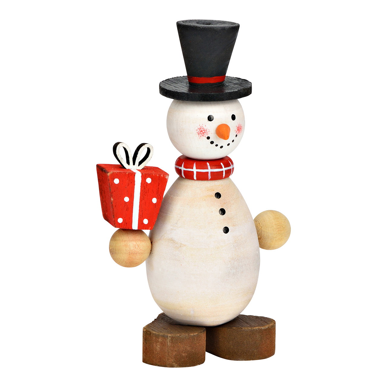 Muñeco de nieve de madera, blanco/rojo (A/A/A) 7x12x4cm Muñeco de nieve de madera, blanco/rojo (A/A/A) 7x12x4cm