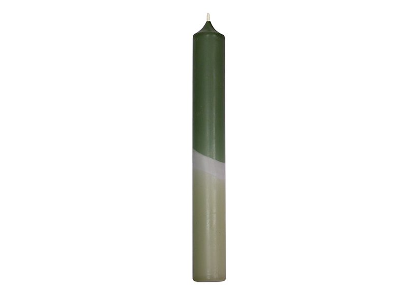 Stick candle DipDye light green/green made of wax (W/H/D) 2x18x2cm