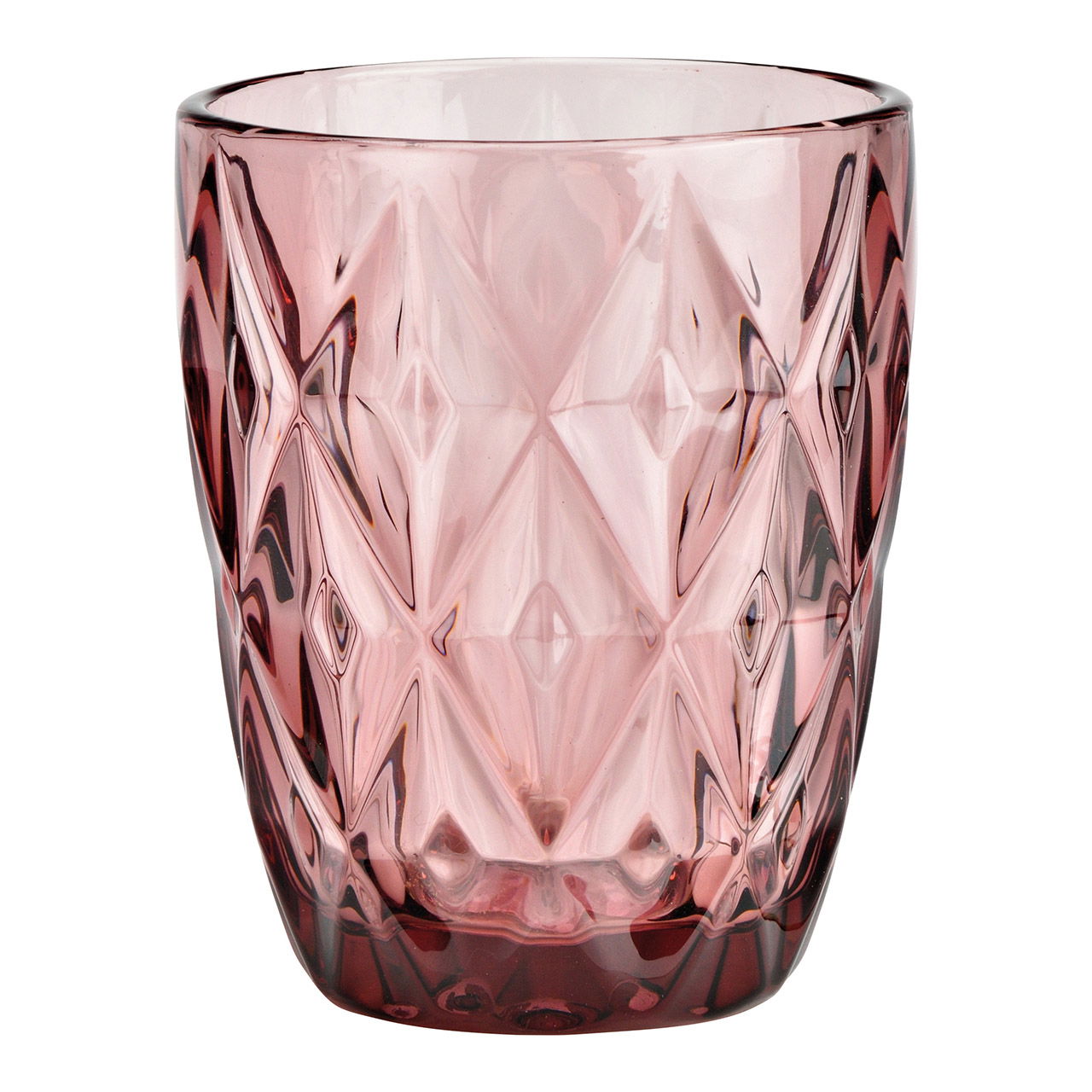 Glass drinking glass pink / rose (W/H/D) 8x10x8cm