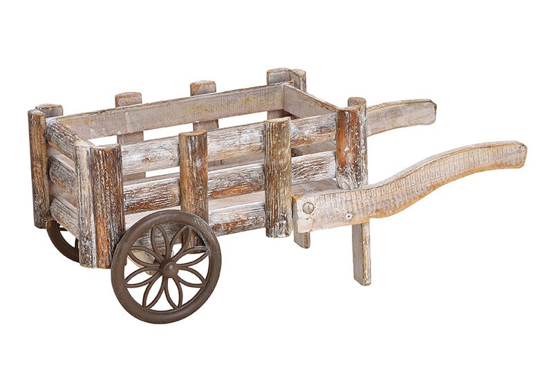 Chariot en bois Marron (L/H/P) 17x17x42cm