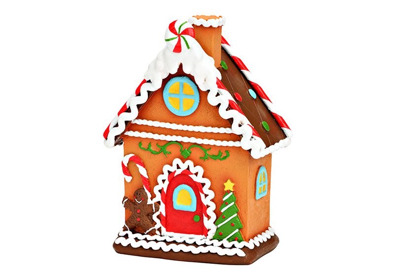 Gingerbread house made of poly (W/H/D) 11x16x6cm
