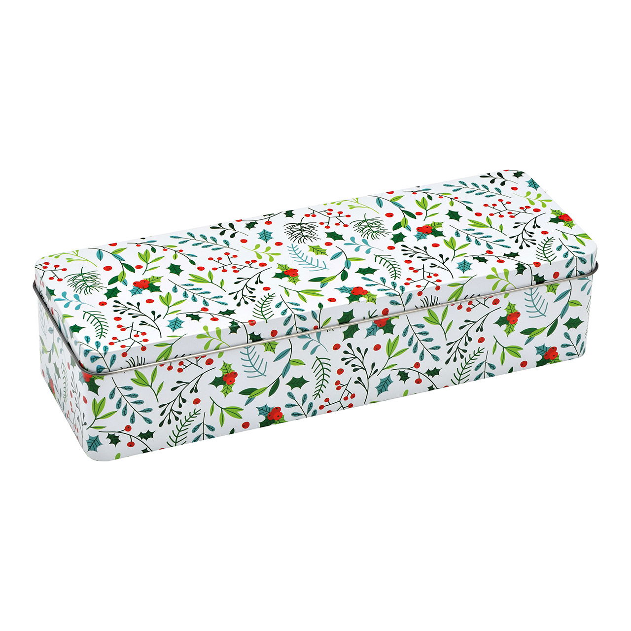 Dåse med juleplanter i hvidt metal (B/H/D) 30x10x7 cm Dåse med juleplanter i hvidt metal (B/H/D) 30x10x7 cm
