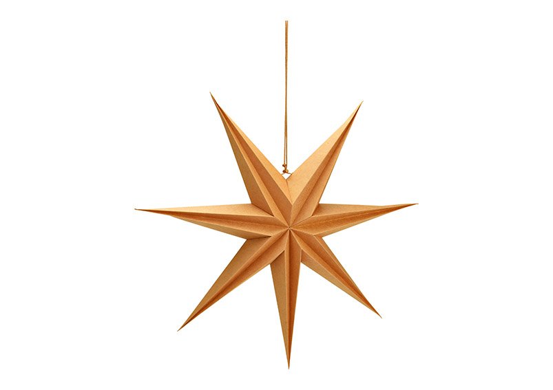 Étoile lumineuse 7 branches en papier kraft en papier/carton brun Ø60cm