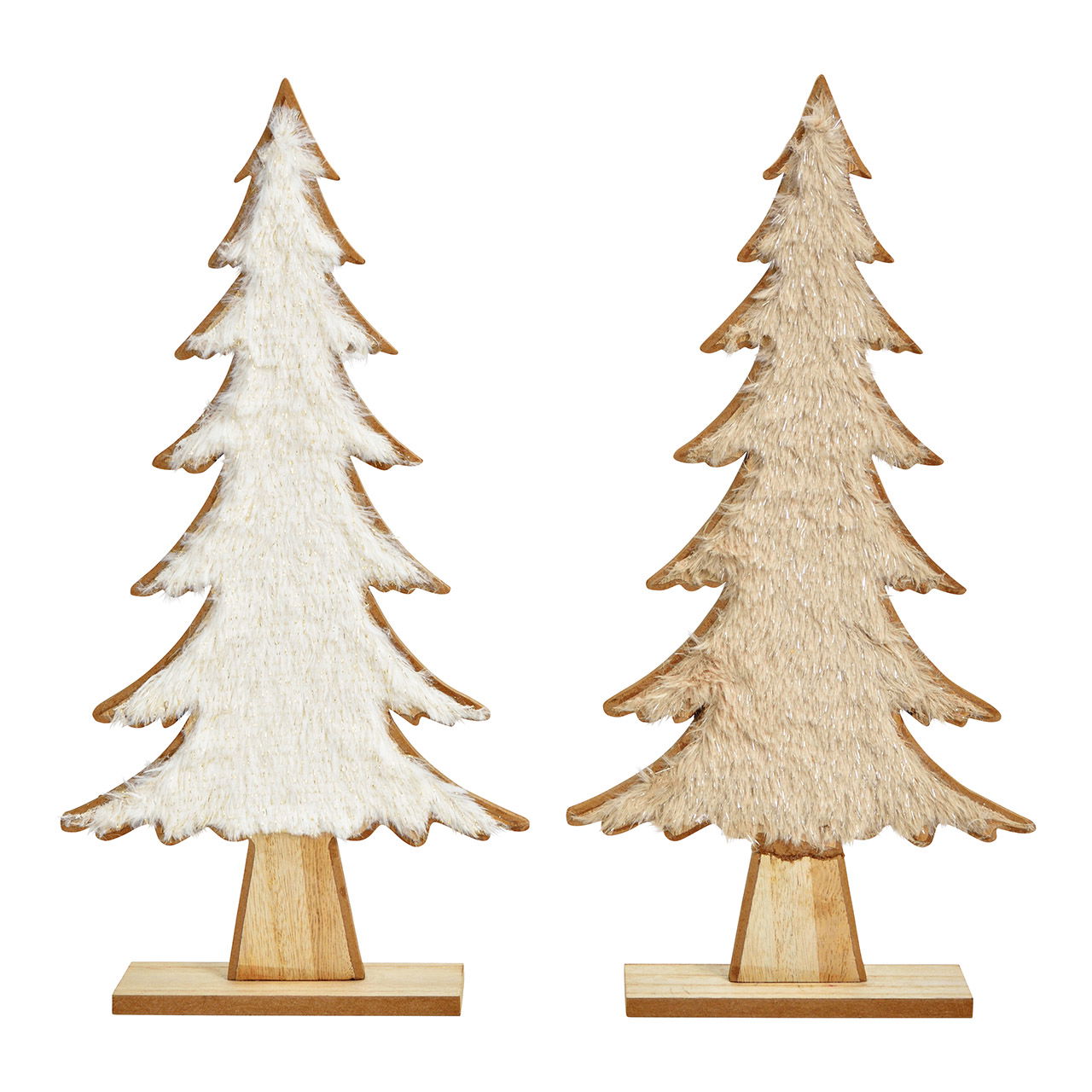 Christmas tree of wood white 2-fold, (W/H/D) 20x41x5cm