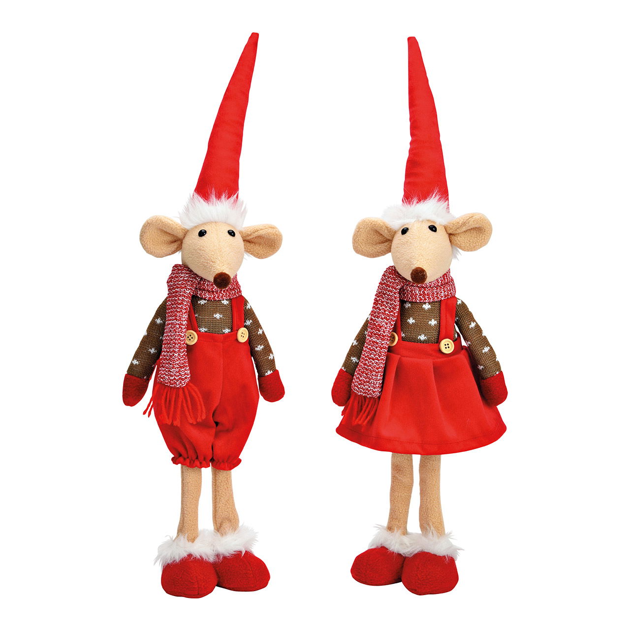 Wintermaus aus Textil rot 2-fach, (B/H/T) 20x58x20cm Wintermaus aus Textil rot 2-fach, (B/H/T) 20x58x20cm