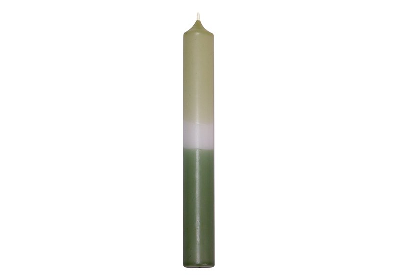 Stick candle DipDye green/light green made of wax (W/H/D) 2x18x2cm