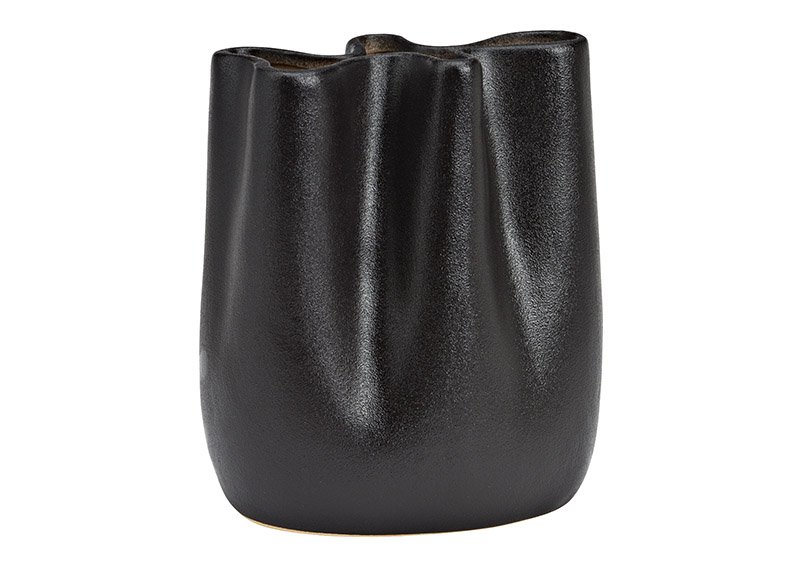 Vaso in porcellana nera (L/H/D) 15x18x10cm