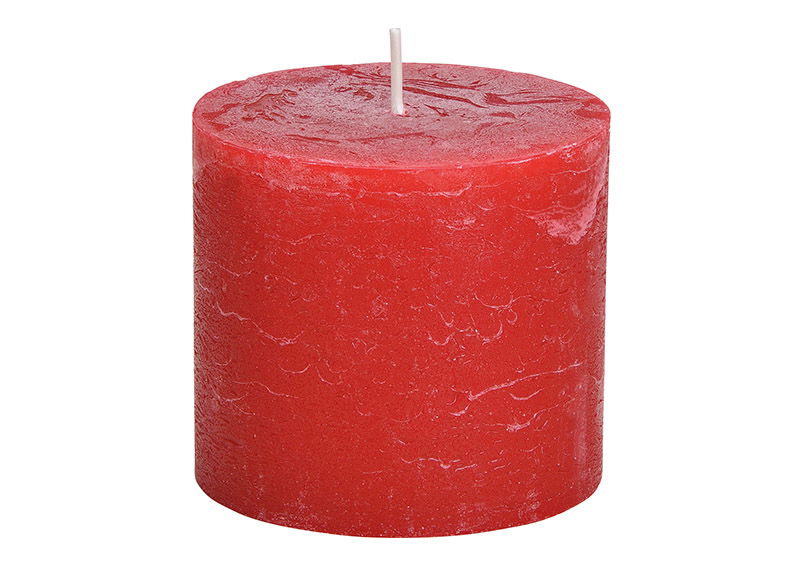 Kerze 10x9x10cm aus Wachs Rot