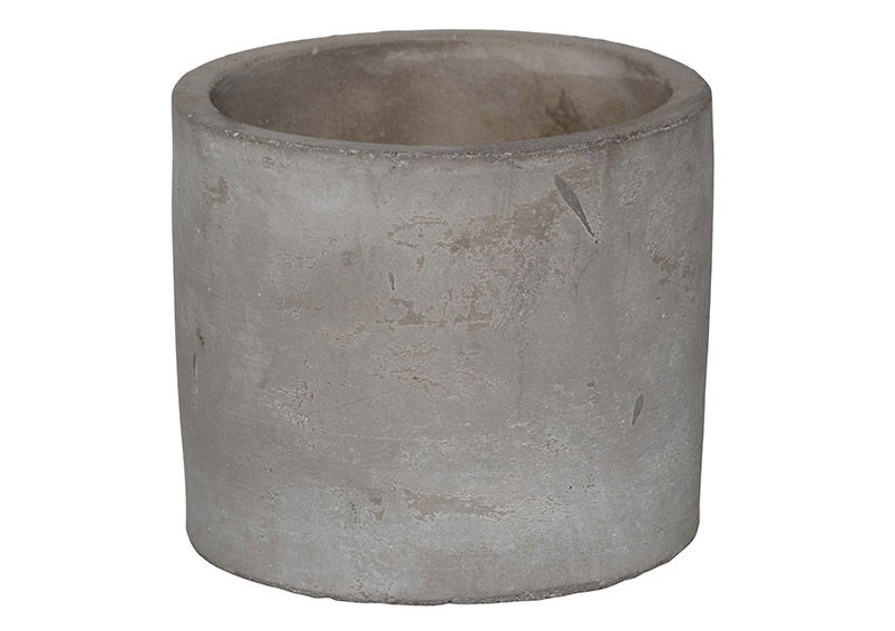 Cement flower pot natural (W/H/D) 8x8x8cm