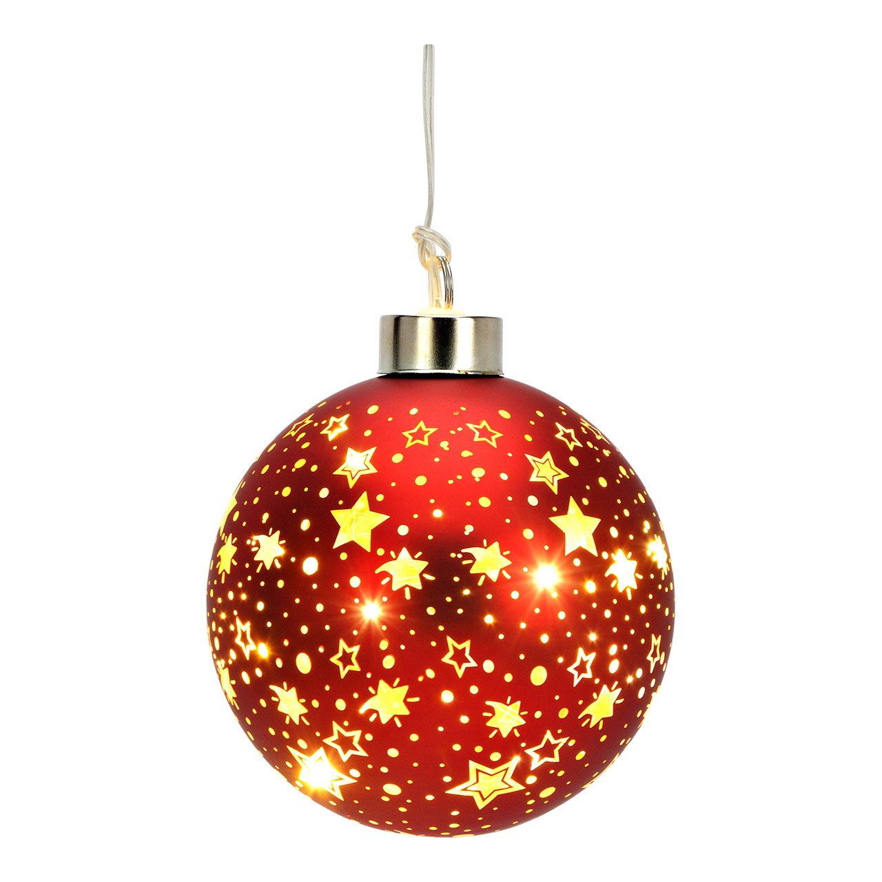 Light ball star decoration made of glass, red Ø10cm Battery operation 2xAA not included Zubehor