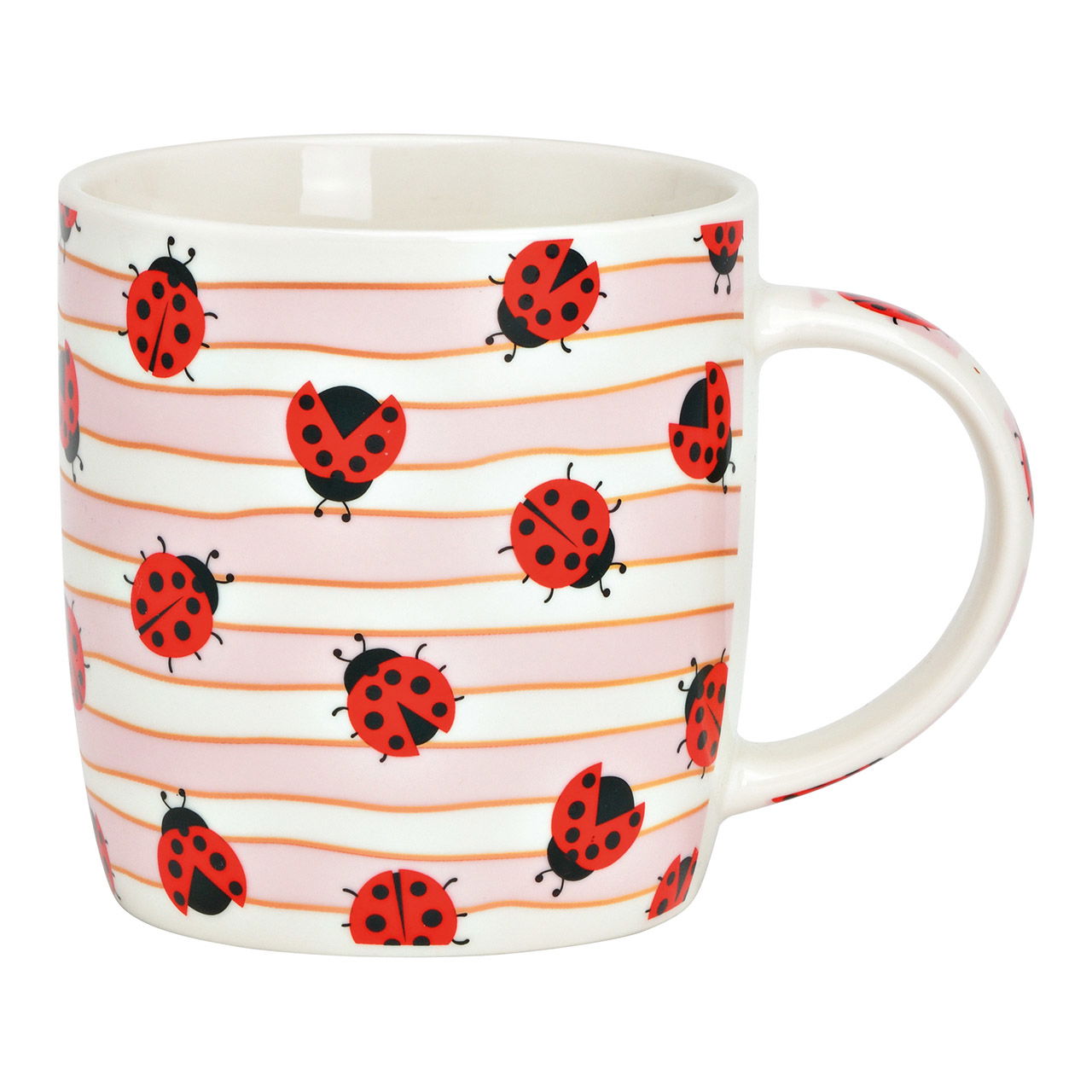 Tazza con decoro coccinella in porcellana colorata (L/H/D) 12x9x9cm 350ml Tazza con decoro coccinella in porcellana colorata (L/H/D) 12x9x9cm 350ml