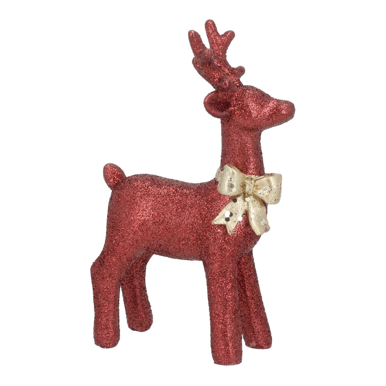 Hirsch glänzend aus Poly Bordeaux (B/H/T) 10x16x5cm Figur