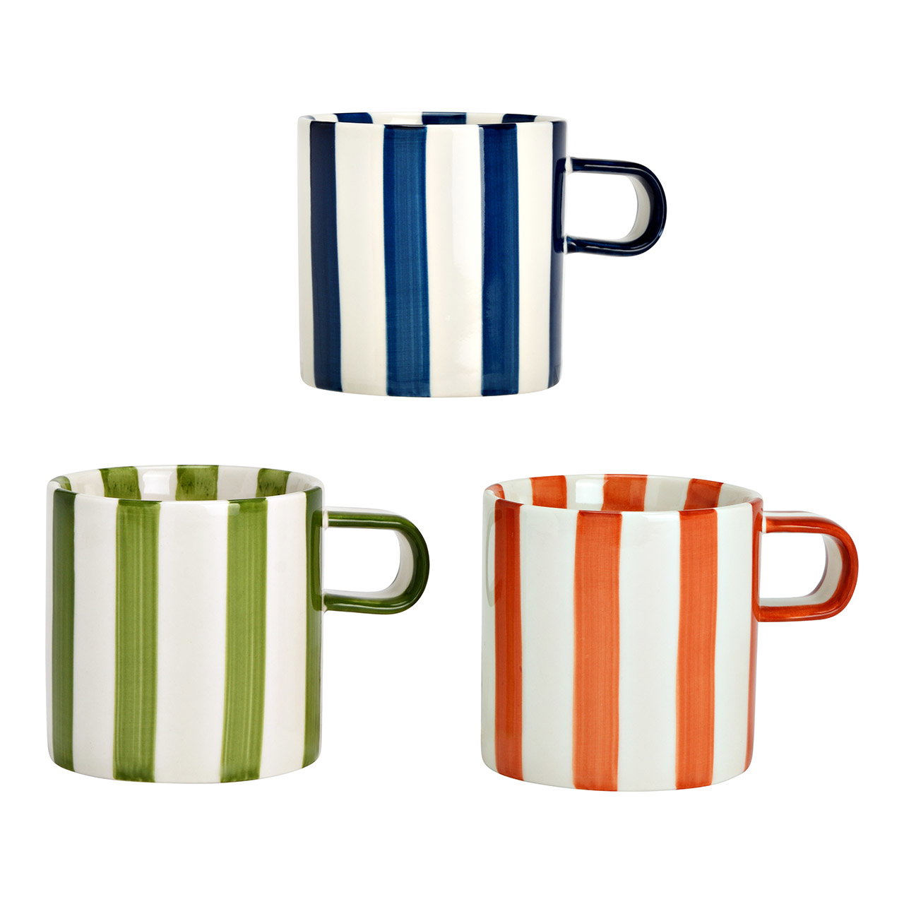 Becher aus Porzellan, 3-fach, Blau/Grün/Braun (B/H/T) 10x7x7cm 240ml Becher aus Porzellan, 3-fach, Blau/Grün/Braun (B/H/T) 10x7x7cm 240ml