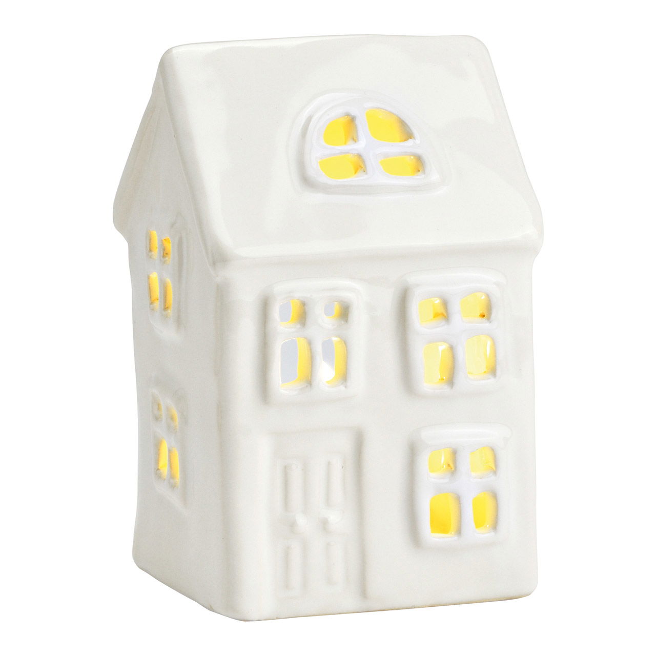 Stoneware wind light house white (W/H/D) 8x12x7cm