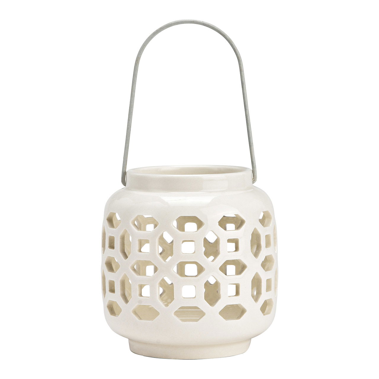 Laterne aus Porzellan, Weiß (B/H/T) 9x10x9cm Laterne aus Porzellan, Weiß (B/H/T) 9x10x9cm