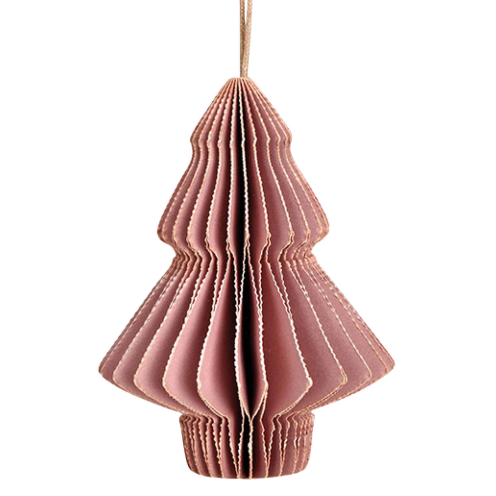 Pendentif de Noël Honeycomb Sapin en papier/carton, set de 6, vieux rose (L/H/P) 5x7,5x5cm/18x9x12cm Zubehor, Ohrring, Kunst, Papier, Kunsthandwerk