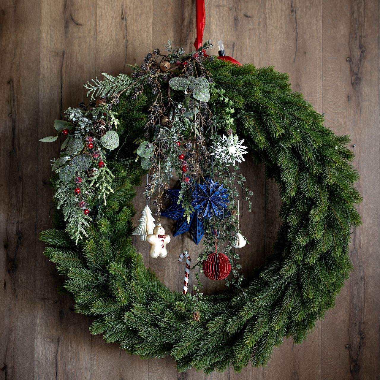 Boule de Noël Honeycomb en papier/carton, set de 6, rouge Ø8cm (L/H/P) 24x8x16cm Pflanze