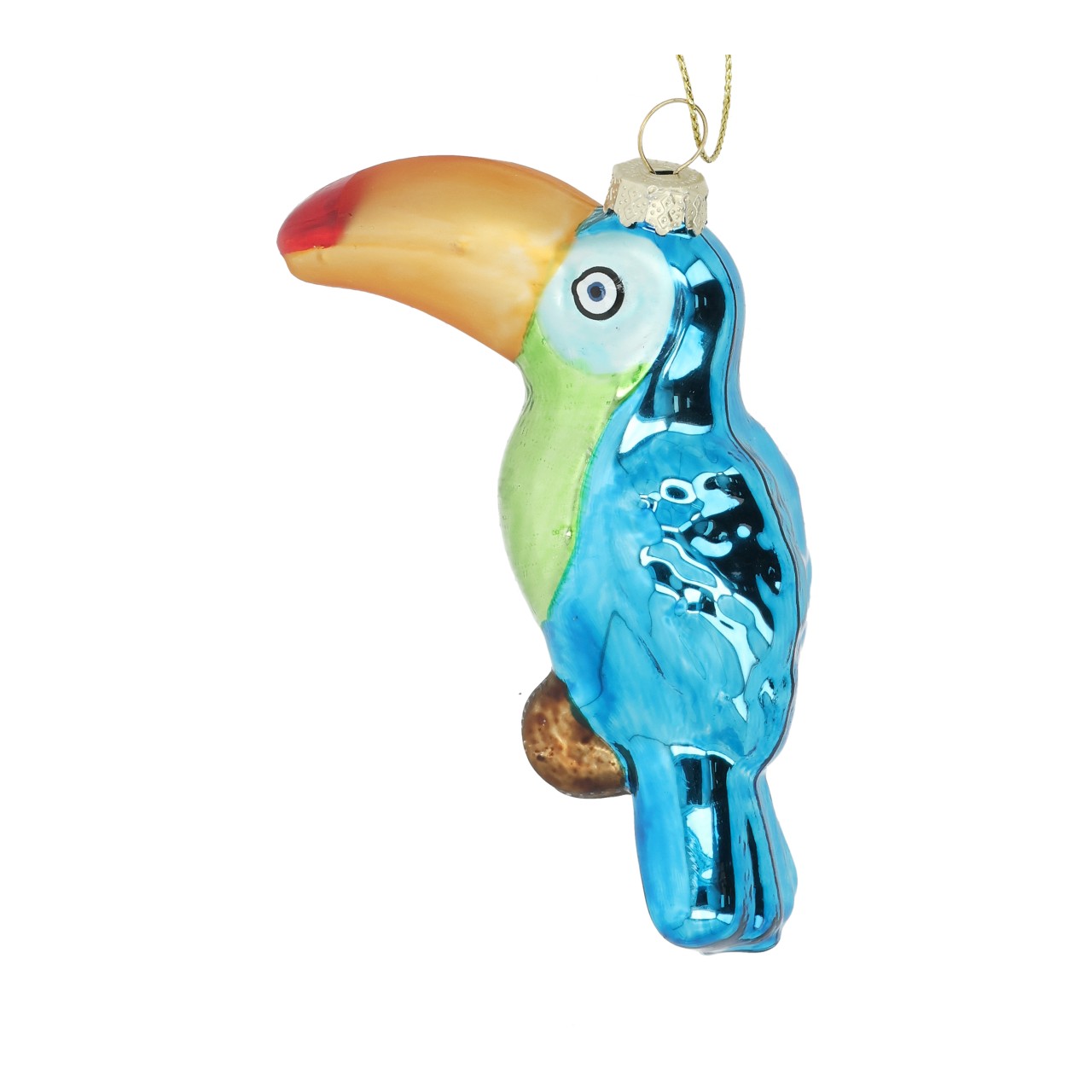 Décoration de Noël en verre « Oiseau/Toucan », multicolore (L/H/P) 7 x 11 x 4 cm Vogel, Papagei, Ornament, Kugeln, Glas