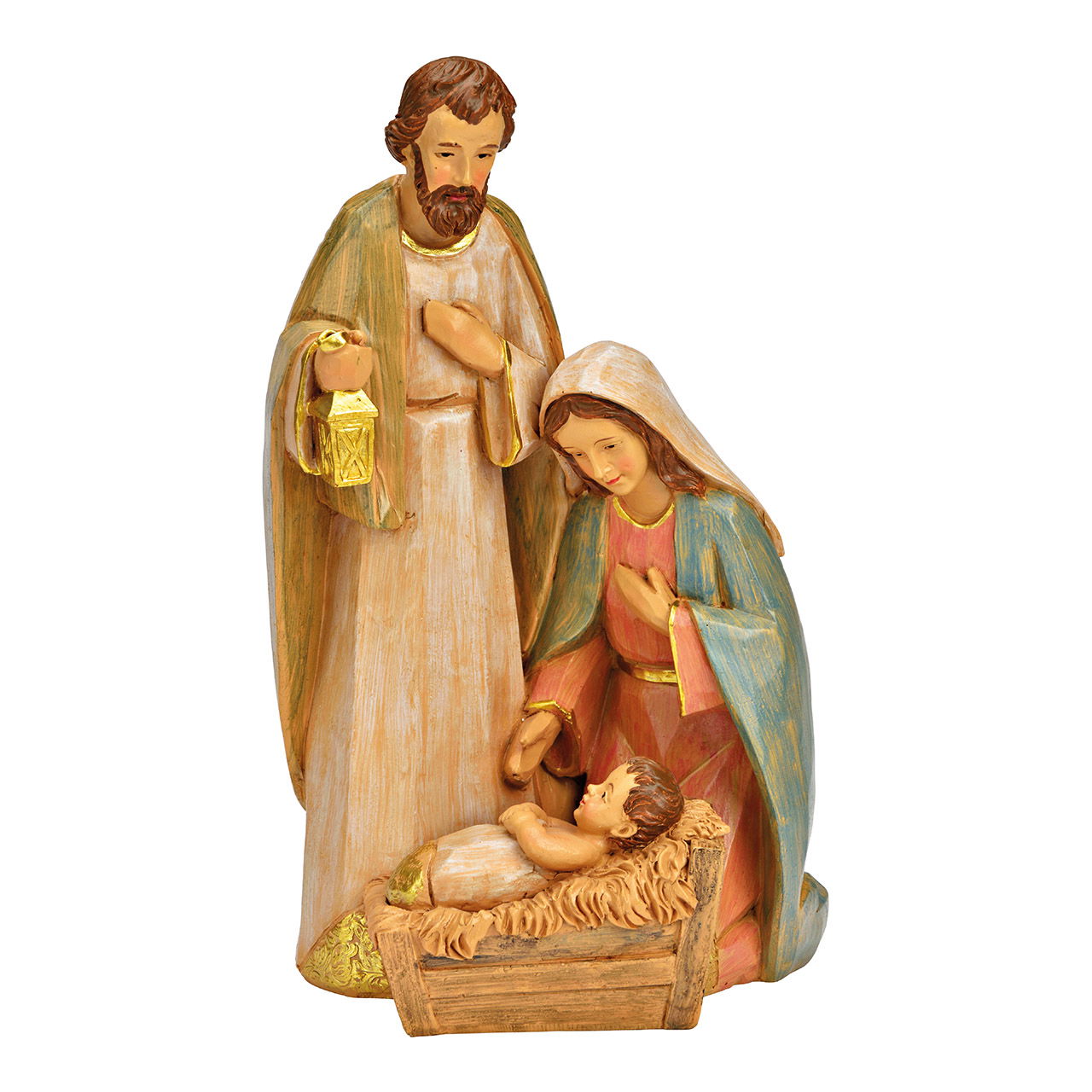 Poly kerststal, kleurrijk (B/H/D) 14x24x10cm Figur, Person, Erwachsener, Braut, Frau