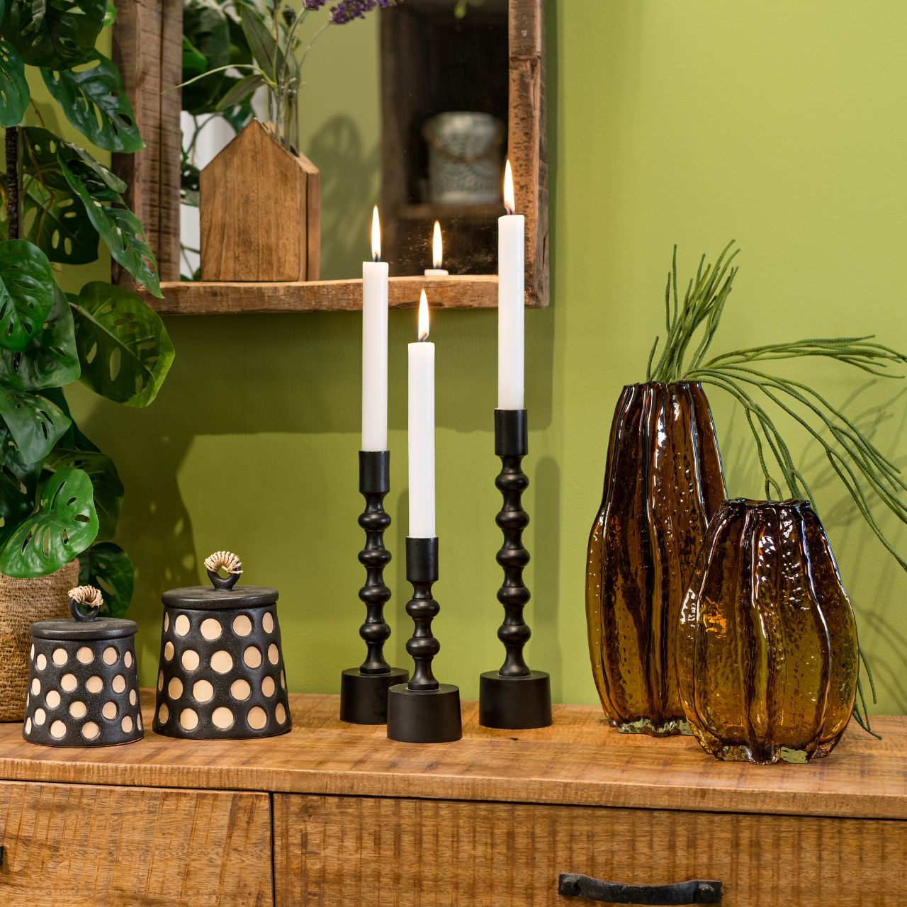 Vase aus Glas braun (B/H/T) 13x30x13cm Töpferei, Krug, Vase