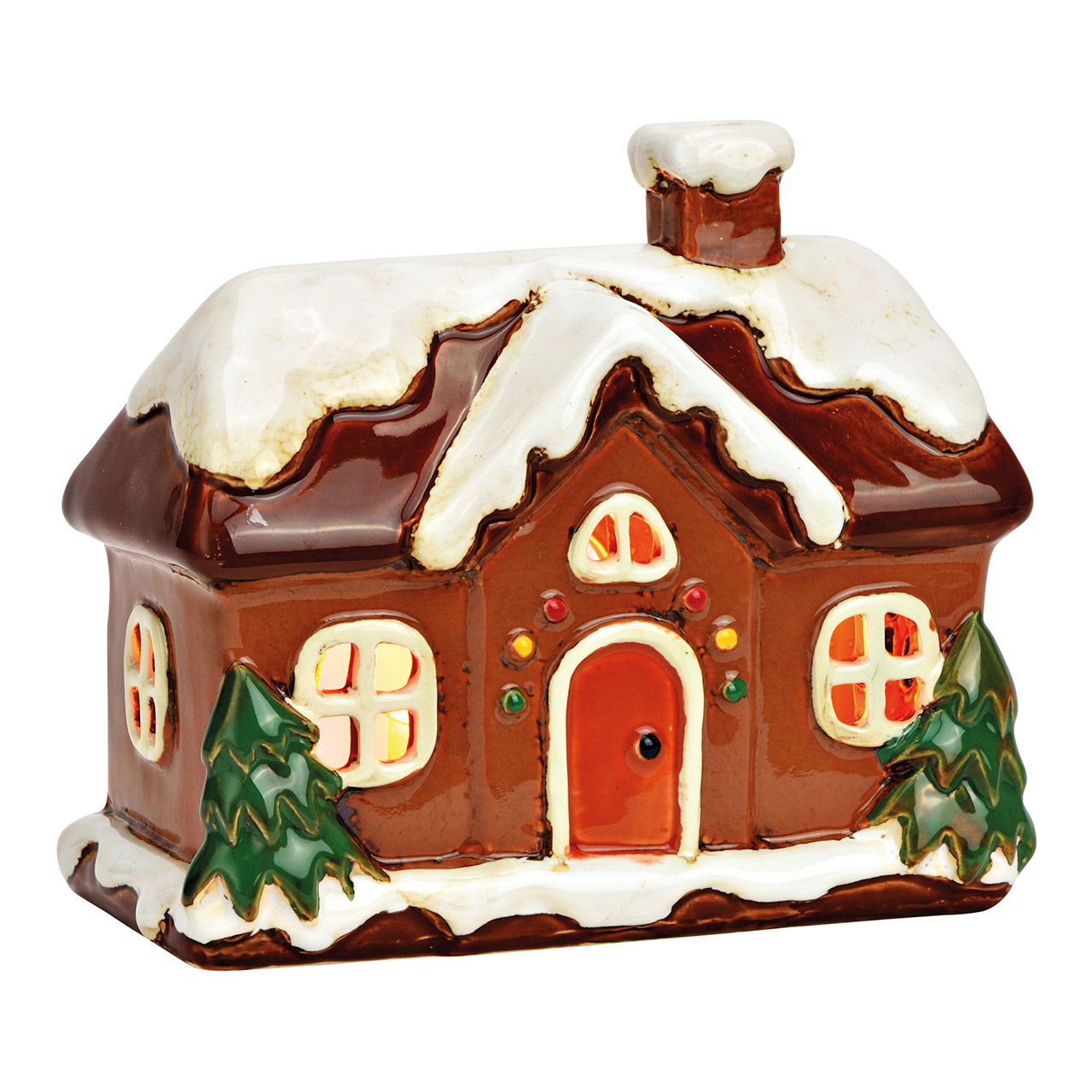 Casita de luz de gres, colorida (A/A/P) 17x15x9cm Geburtstagstorte, Essen, Süßigkeiten, Plätzchen, Zuckerguss