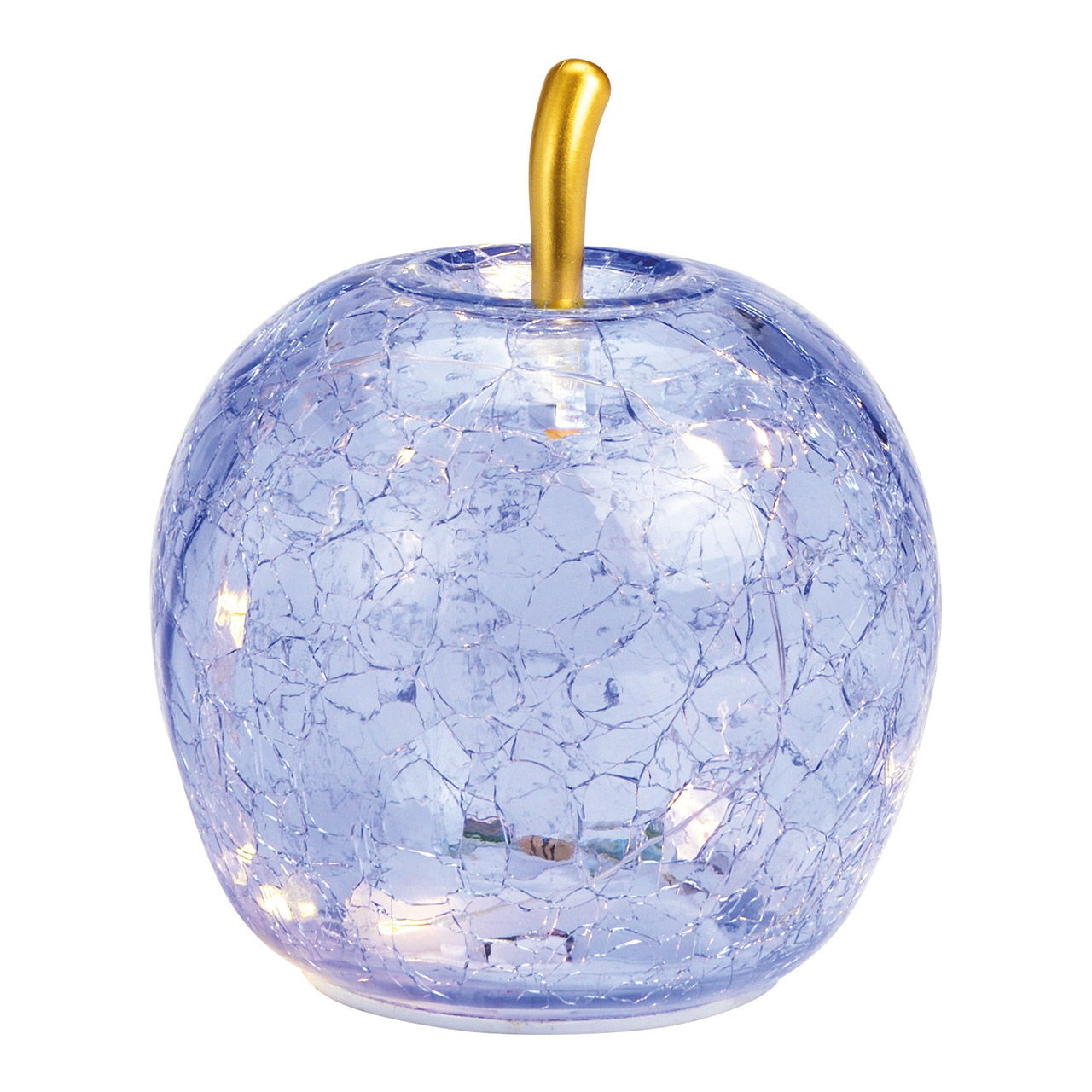 Apfel mit 10er LED mit Timer aus Glas Helllila (B/H/T) 11x12x11cm