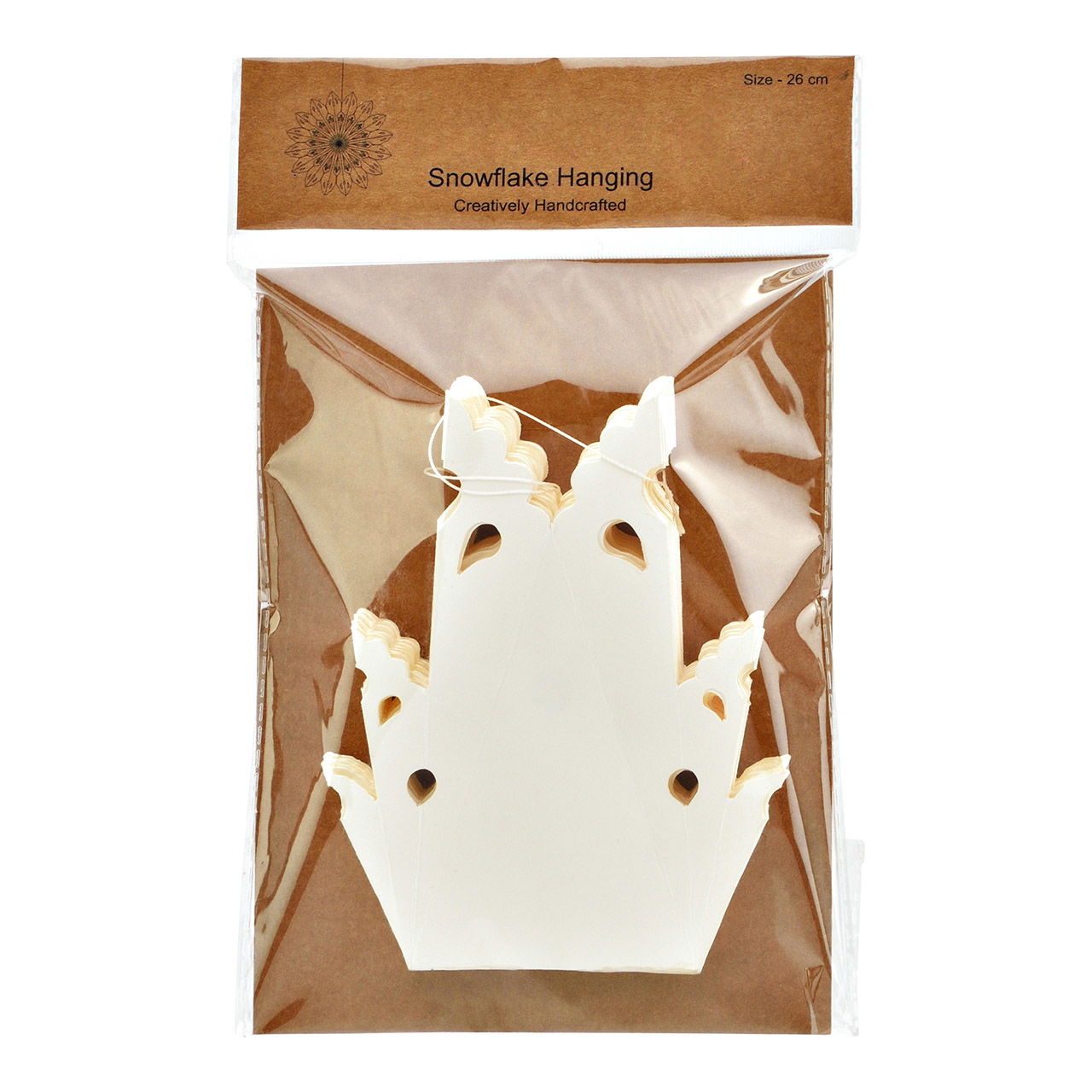 Weihnachtshänger Schneeflocke aus Papier/Pappe, Weiß (B/H/T) 25x25x10cm Tasche