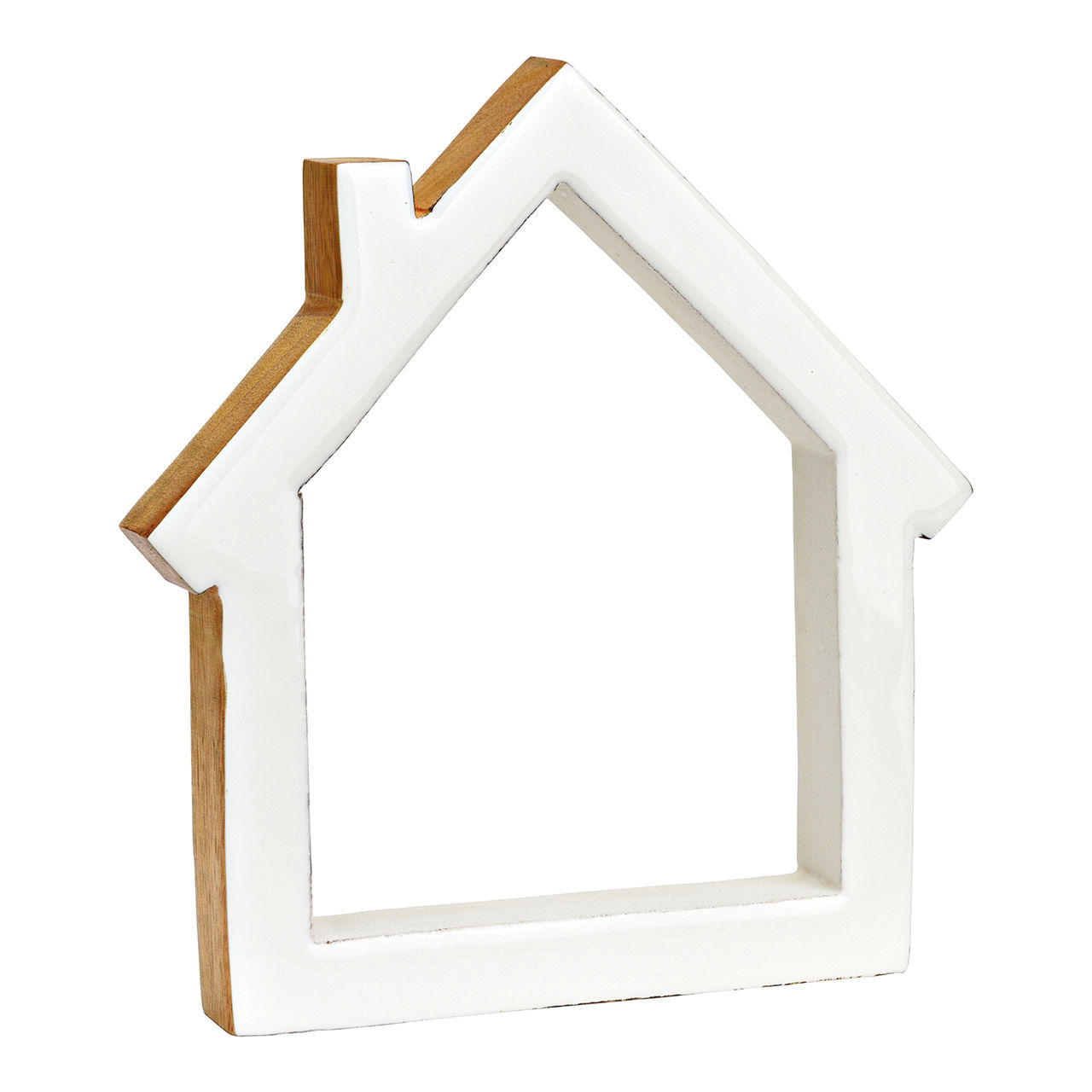 Espositore casa in legno di mango bianco (L/H/D) 19x20x2cm