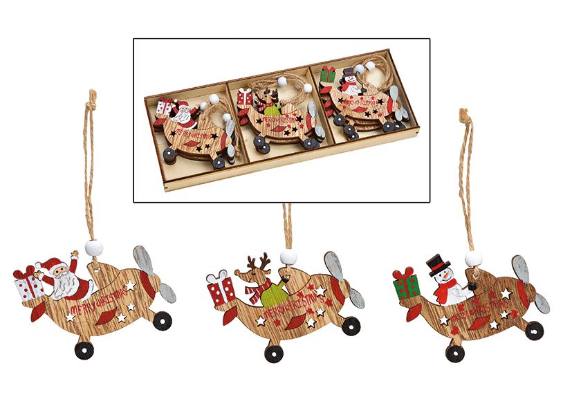 Carro appendiabiti natalizio (L/H/D) 7x8x0,5 cm, set di legno Set colorato di 9, (L/H/D) 24x2x9cm