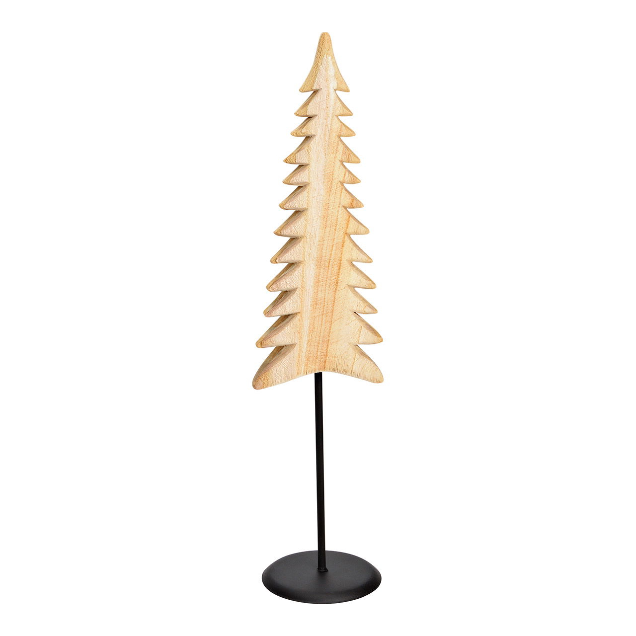 Christmas tree stand made of wood/metal, natural (W/H/D) 13x53x12cm