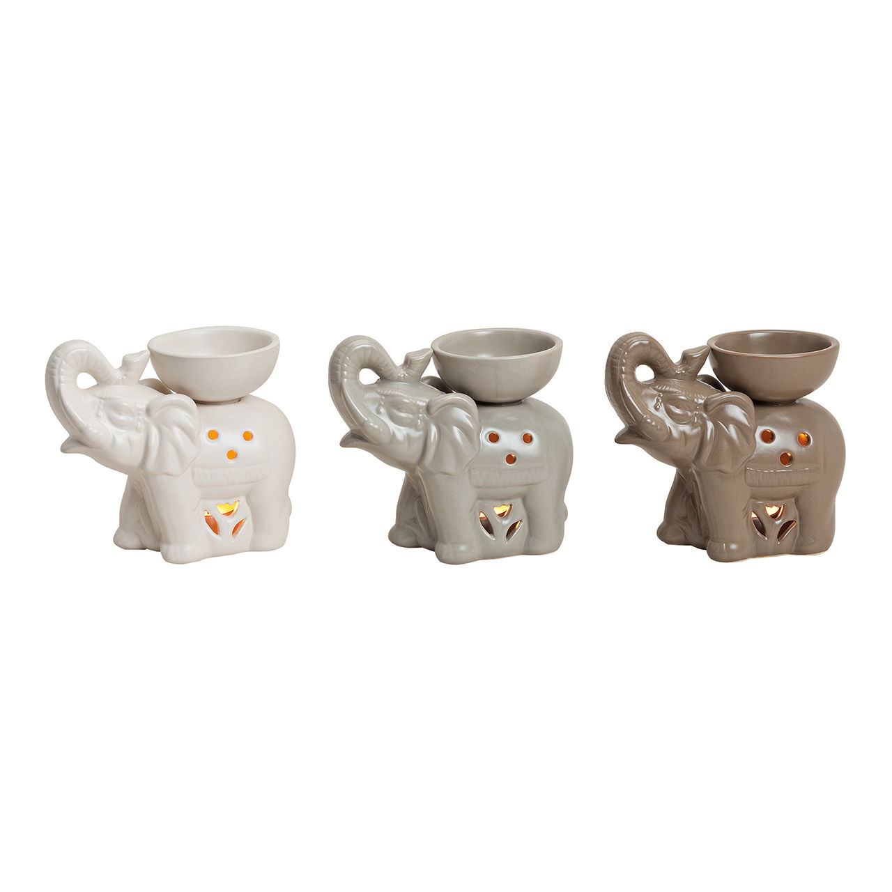 Lámpara de cerámica con fragancia de elefante, 3 colores surtidos, A16 x P8 x A14 cm Porzellan, Töpferei, Krug, Vase, Spielzeug
