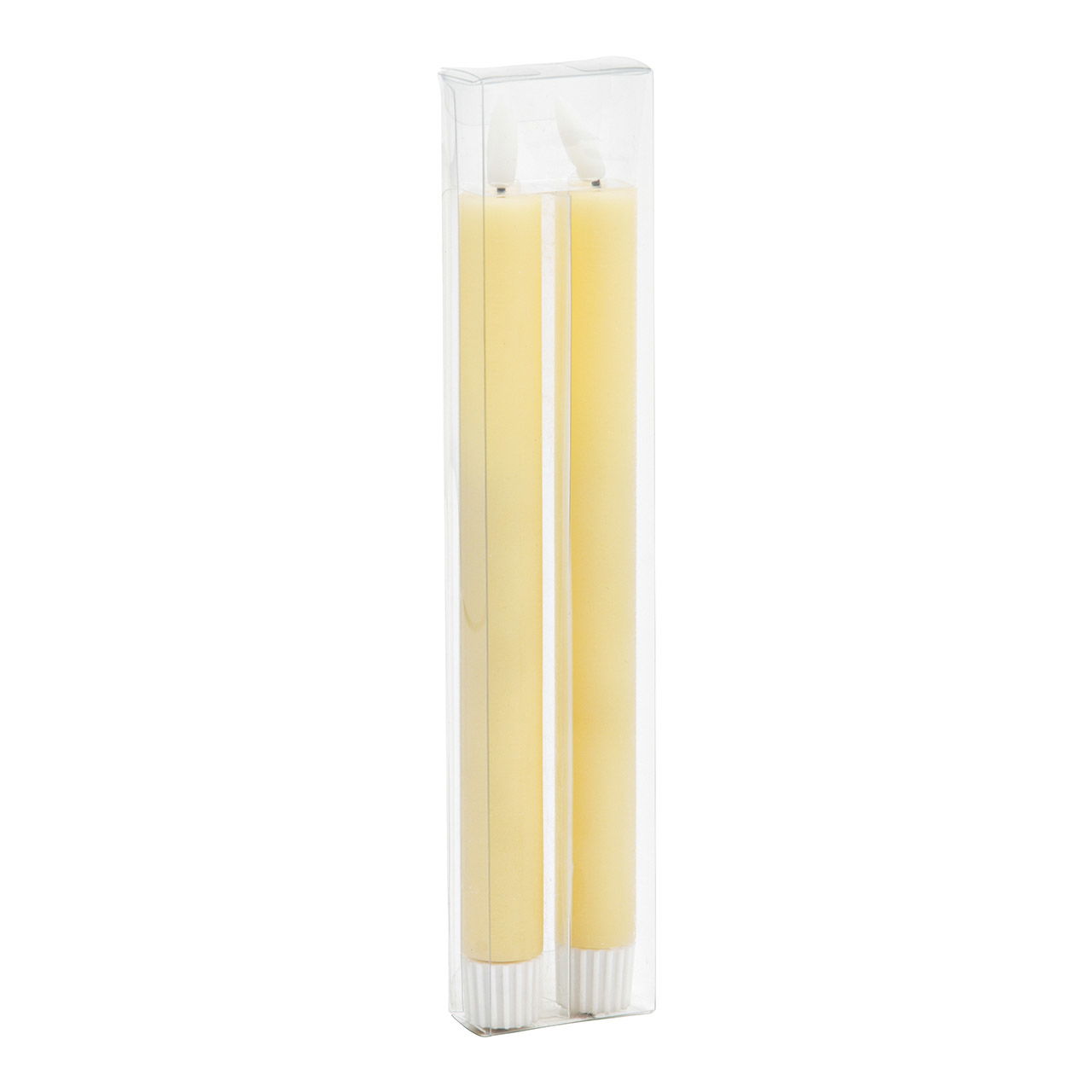 Set di 2 candele a LED, in crema di cera (L/H/D) 2x24x2cm funzionamento a batterie 2xAA non incluse