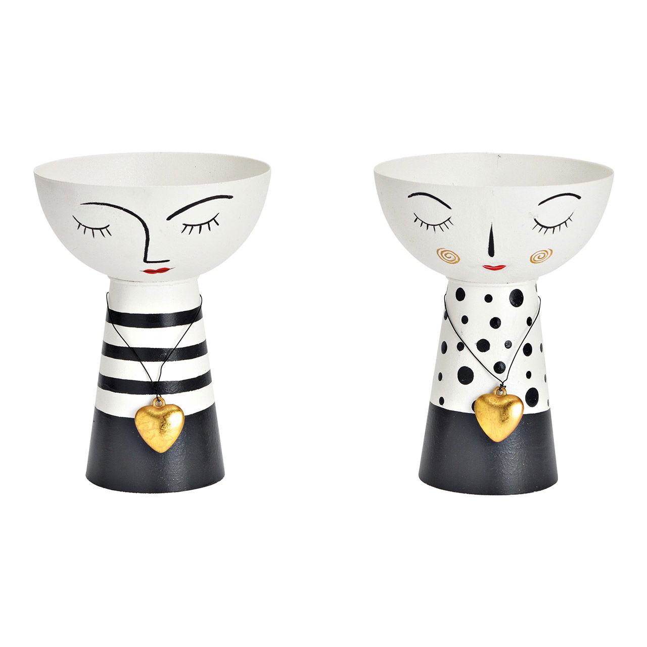 Decorazione per il viso della ciotola, in metallo bianco, nero 2 pieghe, (L/H/D) 11x15x11cm Decorazione per il viso della ciotola, in metallo bianco, nero 2 pieghe, (L/H/D) 11x15x11cm