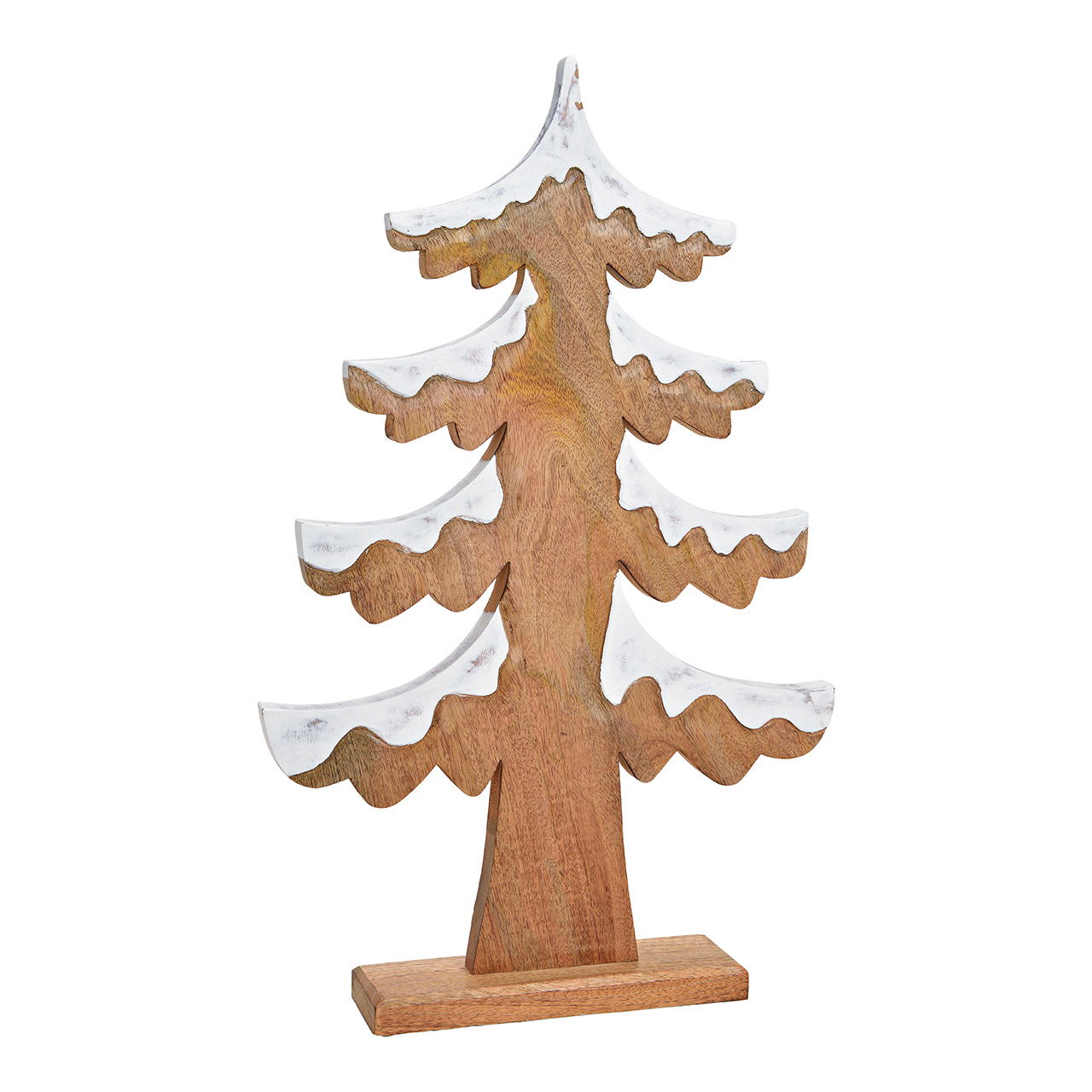 Wooden Christmas tree with snow Brown (W/H/D) 38x60x7cm