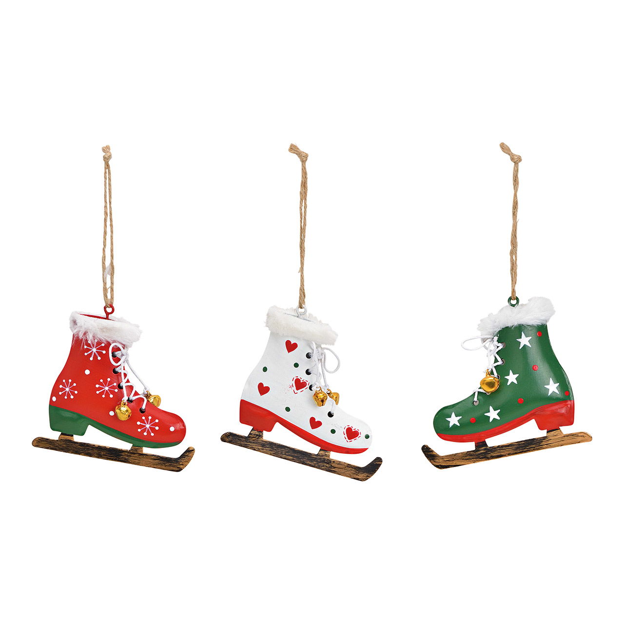 Christmas hanger ice skate made of metal, 3-fold, (w / h / d) 10x9x1cm