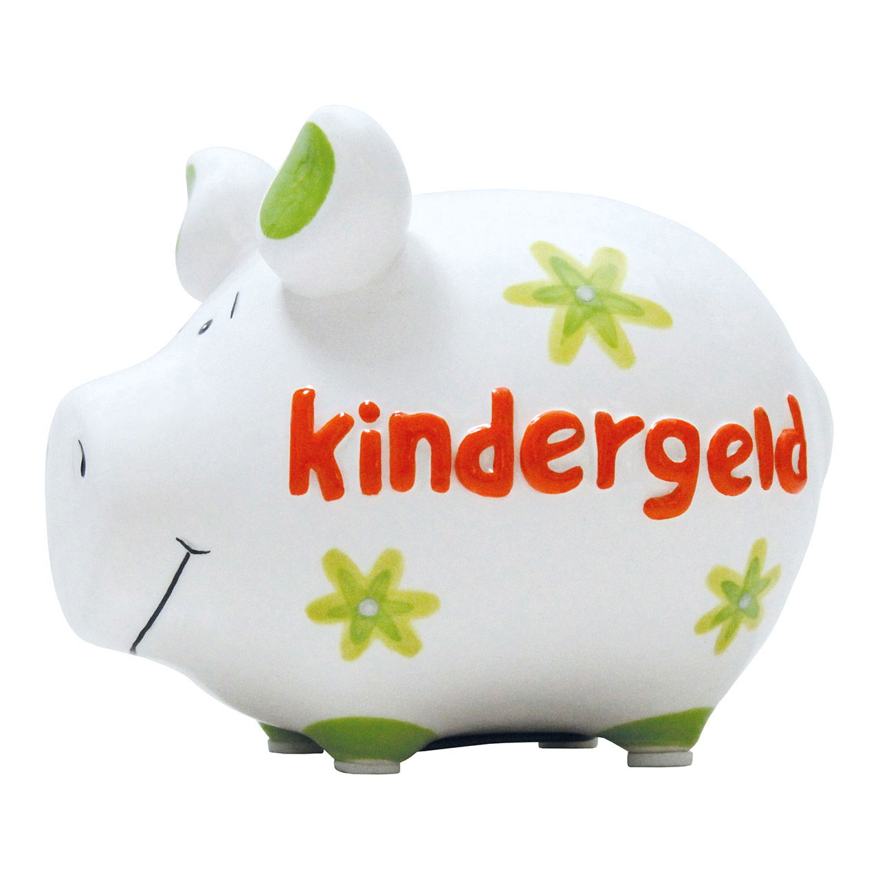 Salvadanaio KCG, soldi per bambini, in ceramica bianca (L/H/D) 12x9x9cm