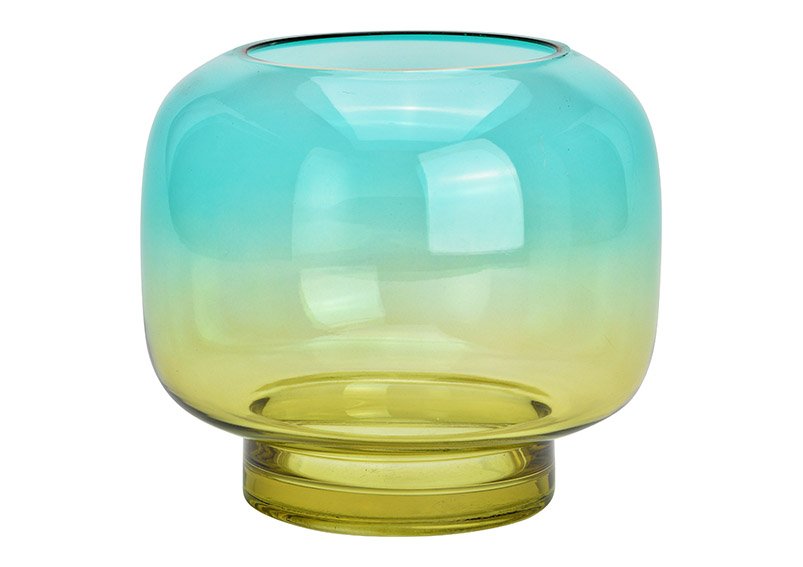 Vase en verre vert (L/H/P) 15x14x15cm