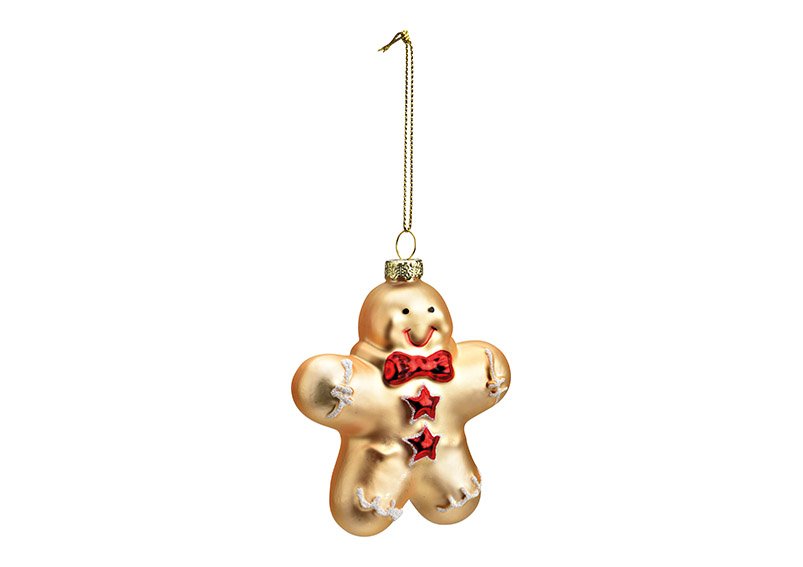 Christmas gingerbread hanger made of glass champagne (W/H/D) 8x10x3cm