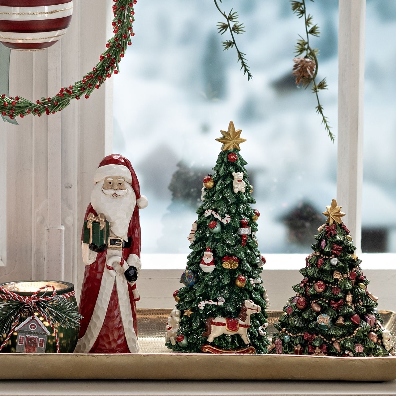 Babbo Natale in polietilene, 2 pieghe, rosso (L/H/D) 7x18x6cm Figur, Person