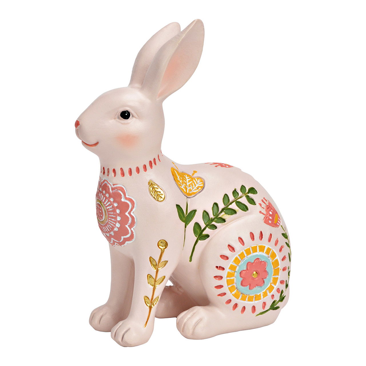 Bunny bloemendecor gemaakt van poly, roze (B/H/D) 10x14x6cm