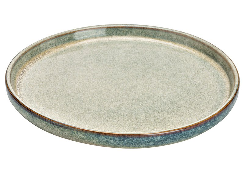 Plate stoneware grey (W/H/D) 20x2x20cm