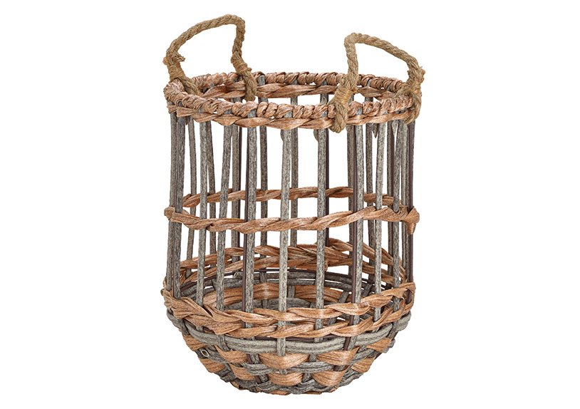 Basket, plastic, brown, 23x28x23cm