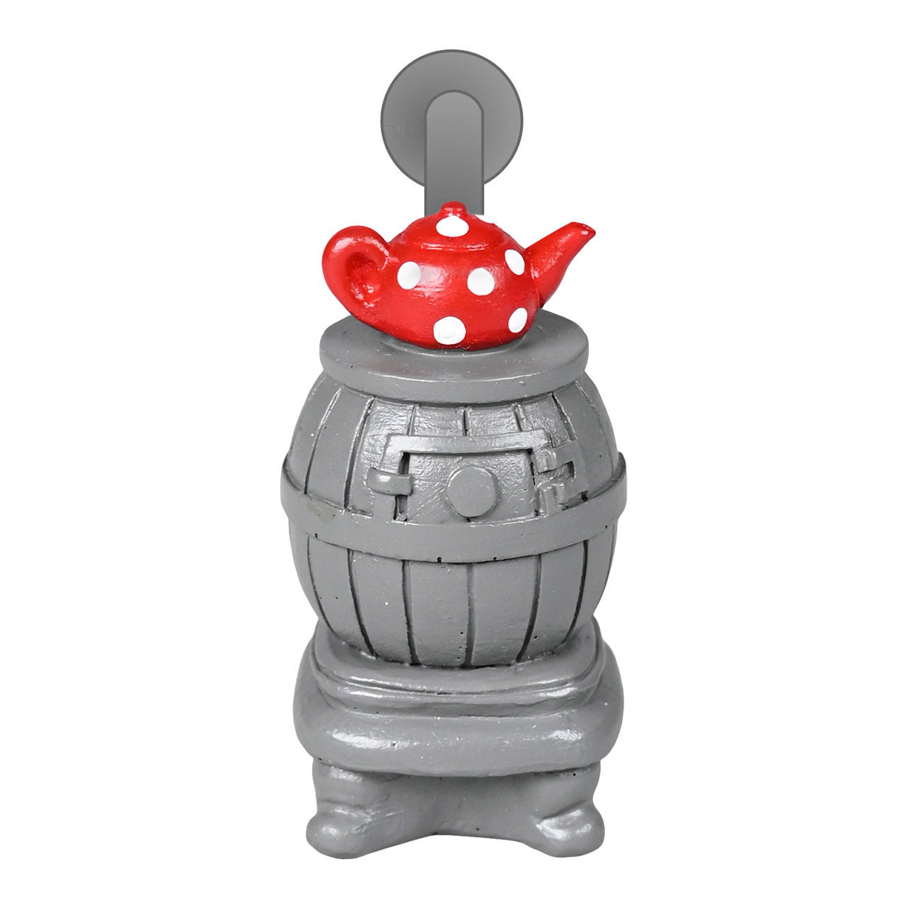 Secret Santa door display accessory stove with teapot made of poly, gray (W/H/D) 2.8x6x2.8cm