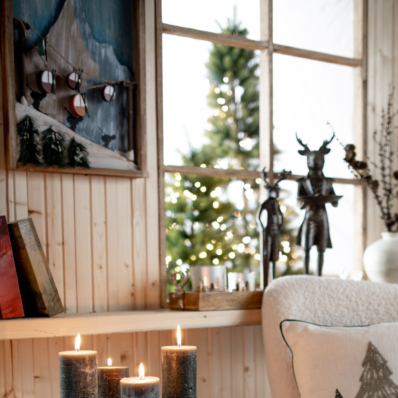 Wandbild Skifahrer/Gondeln 
