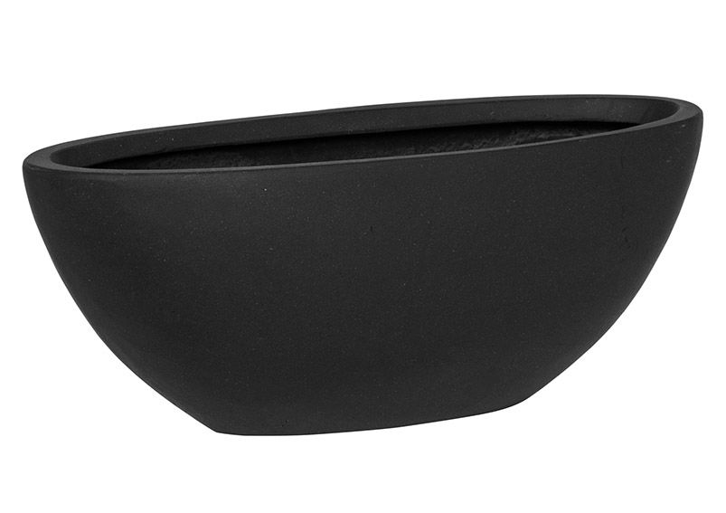 Maceta de Fiberstone negro (A/A/P) 43x18x18cm